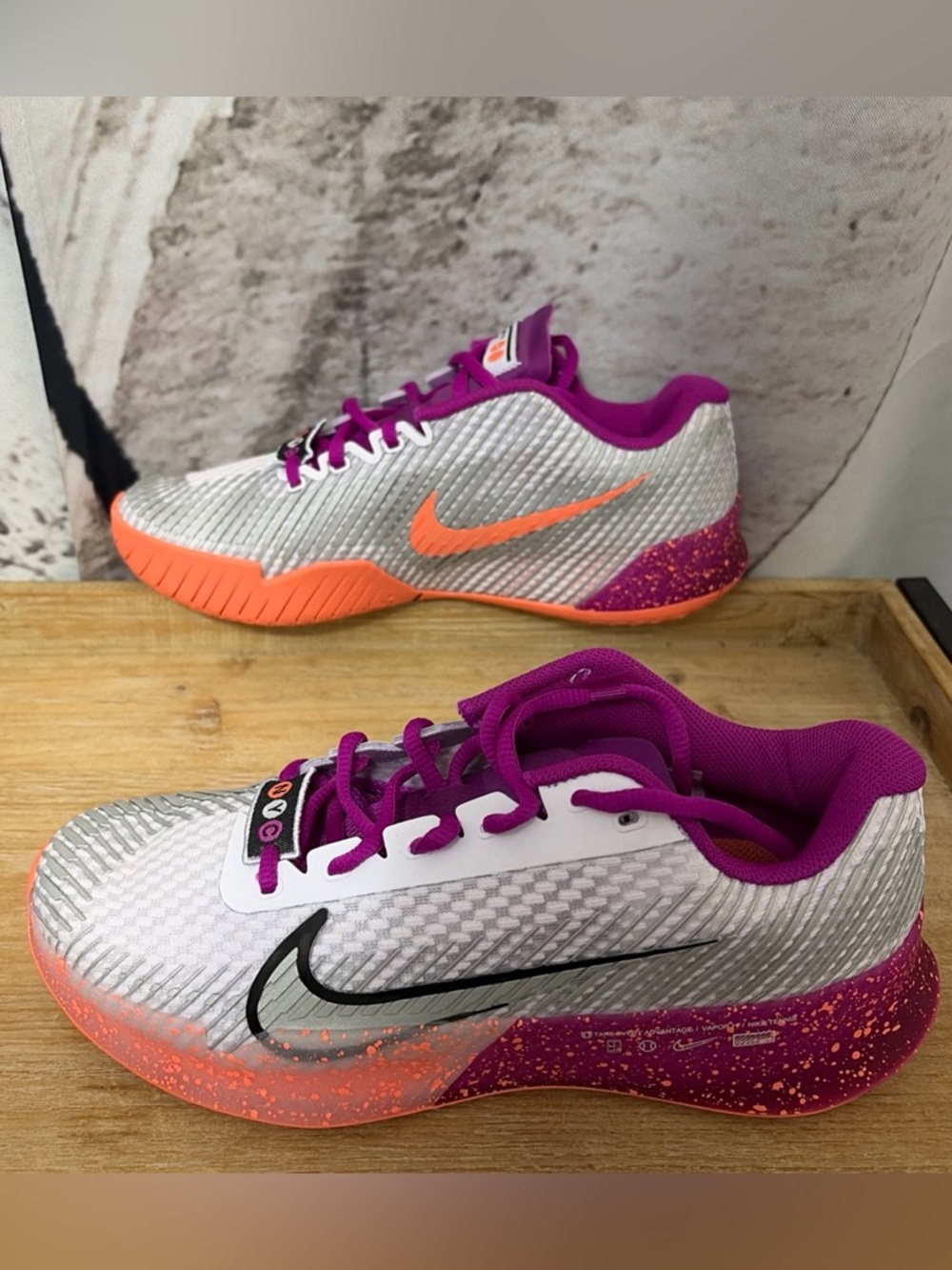 Nike Vapor 11 NYC Shoes Womens Size 8 Grey Mesh Tennis Sneakers FQ7266-500